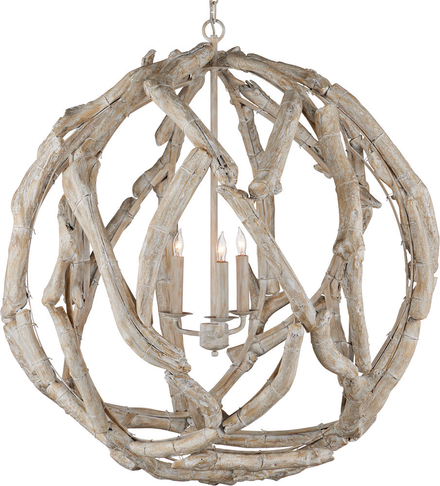 Currey & Company 90001133 Driftwood Contemporary Whitewashed Driftwood