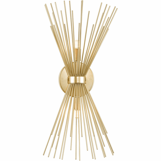 CWI 1034W8-2-620 Savannah Contemporary Gold Leaf Halogen Wall Lighting