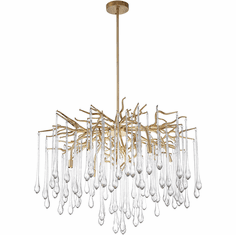 CWI 1094P26-6-620 Anita Gold Leaf Halogen Chandelier Light