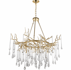 CWI 1094P43-12-620 Anita Gold Leaf Halogen Chandelier Lighting