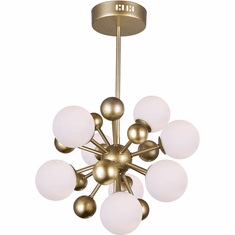CWI 1125P16-8-268 Element Contemporary Sun Gold LED Mini Ceiling Chandelier