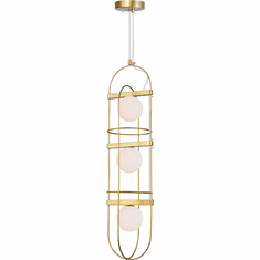 CWI 1209P7-3-169 Orbit Modern Medallion Gold LED Mini Hanging Pendant Lighting