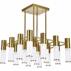 CWI 1221P20-16-625 Pipes Modern Brass LED Chandelier Light