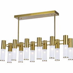 CWI 1221P32-12-625 Pipes Contemporary Brass LED 32" Kitchen Island Light Fixture
