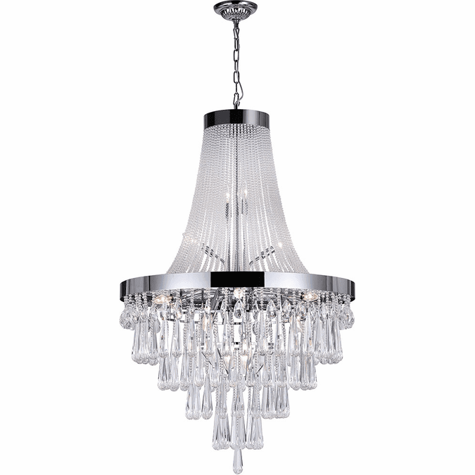 CWI 5078P32C (Clear) Vast Chrome 32" Foyer Light Fixture