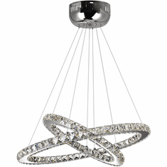 CWI 5080P24ST-2R Ring Chrome LED Hanging Lamp