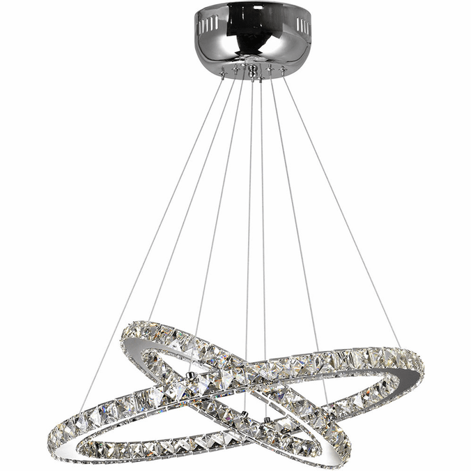 CWI 5080P24ST-2R Ring Chrome LED Hanging Lamp