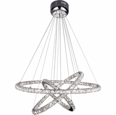 CWI 5080P32ST-3R Ring Chrome LED Hanging Light