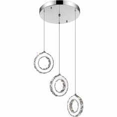 CWI 5417P16ST-R Ring Chrome LED Multi Pendant Lighting