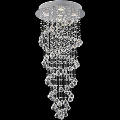 CWI 6606C18C Double Spiral Chrome Halogen 18" Flush Mount Ceiling Light Fixture