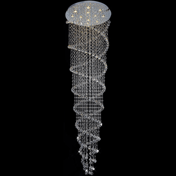 CWI 6606C32C Double Spiral Chrome Halogen 32" Overhead Lighting Fixture
