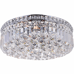 CWI 8005C14C-R Colosseum Chrome 14" Flush Ceiling Light Fixture