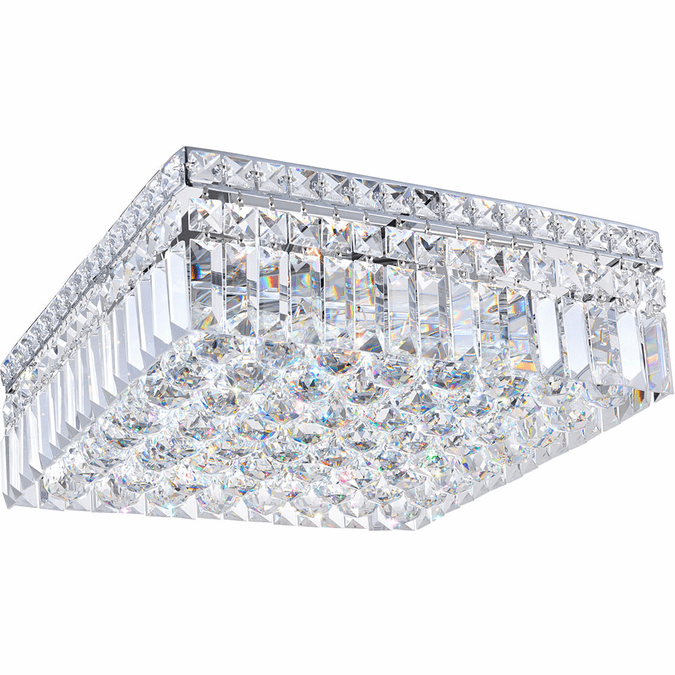 CWI 8005C14C-S Colosseum Chrome 14" Flush Mount Ceiling Light Fixture