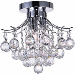 CWI 8012C12C Princess Chrome Flush Mount Lighting Fixture