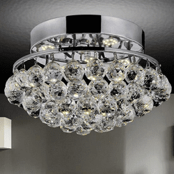 CWI 8038C14C-R Queen Chrome 14" Ceiling Light Fixture