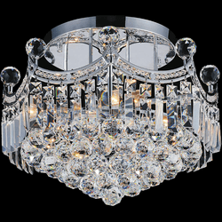 CWI 8421C16C Amanda Chrome Flush Mount Ceiling Light Fixture