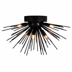 CWI Lighting 1034C20-6-101 Savannah Modern Black 20" Ceiling Light Fixture
