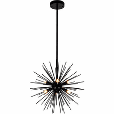 CWI Lighting 1034P16-6-101 Savannah Modern Black 16" Pendant Lamp