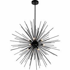 CWI Lighting 1034P30-9-101 Savannah Modern Black 30" Pendant Lighting Fixture