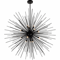 CWI Lighting 1034P40-14-101 Savannah Contemporary Black 40" Hanging Lamp