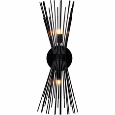 CWI Lighting 1034W8-2-101 Savannah Modern Black Wall Lighting Sconce