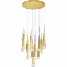 CWI Lighting 1103P20-13-602 Andes Contemporary Satin Gold LED Multi Hanging Lamp