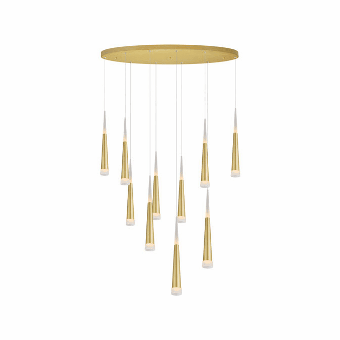 CWI Lighting 1103P40-10-602 Andes Modern Satin Gold LED Multi Hanging Light
