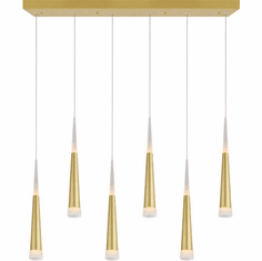 CWI Lighting 1103P40-6-602 Andes Contemporary Satin Gold LED Multi Pendant Lighting Fixture