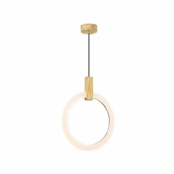 CWI Lighting 1214P16-1-236 Anello Modern White Oak LED 16" Pendant Light Fixture