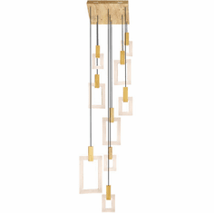 CWI Lighting 1214P24-9-236-A Anello Contemporary White Oak LED Multi Hanging Pendant Light