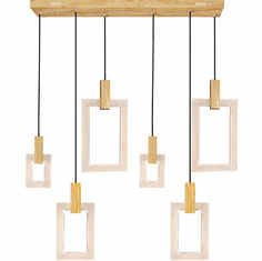 CWI Lighting 1214P48-6-236-A-RC Anello Modern White Oak LED Multi Ceiling Pendant Light