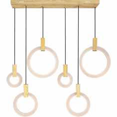 CWI Lighting 1214P52-6-236-RC Anello Modern White Oak LED Multi Hanging Light
