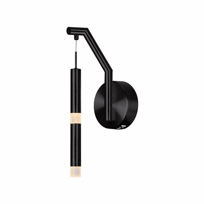 CWI Lighting 1262W5-1-101 Flute Modern Black LED Lighting Sconce
