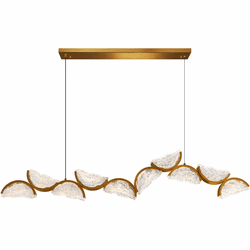 CWI Lighting 1715P70-10-624 Moon Contemporary Brass LED 70" Island Light Fixture