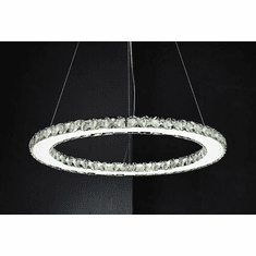 CWI Lighting 5080P24ST-R Ring Contemporary Chrome LED 24" Ceiling Pendant Light