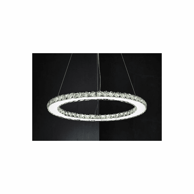 CWI Lighting 5080P24ST-R Ring Contemporary Chrome LED 24" Ceiling Pendant Light
