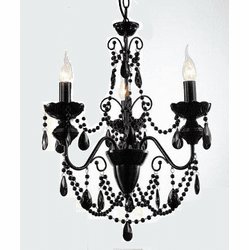 CWI Lighting 5095P16B-3 Keen Traditional Black Mini Ceiling Chandelier