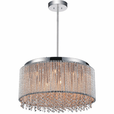 CWI Lighting 5535P24C-R Claire Contemporary Chrome 24" Drop Ceiling Lighting