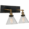 CWI Lighting 9735W15-2-101 Eustis Modern Black & Gold Brass 2-Light Bathroom Lighting - alt