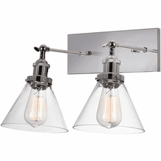 CWI Lighting 9735W15-2-613 Eustis Contemporary Polished Nickel 2-Light Vanity Light