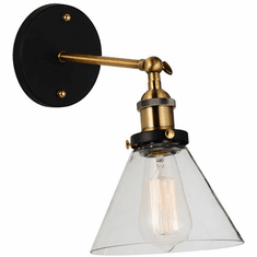 CWI Lighting 9735W7-1-101 Eustis Contemporary Black & Gold Brass Swing Arm Wall Lamp