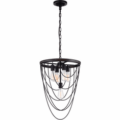 CWI Lighting 9962P17-5-101 Gala Contemporary Black Hanging Light Fixture
