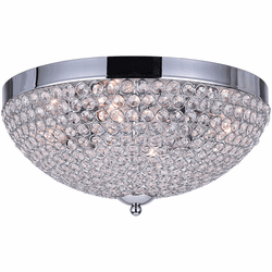 CWI QS8357C16C Globe Chrome Halogen 16" Ceiling Light Fixture