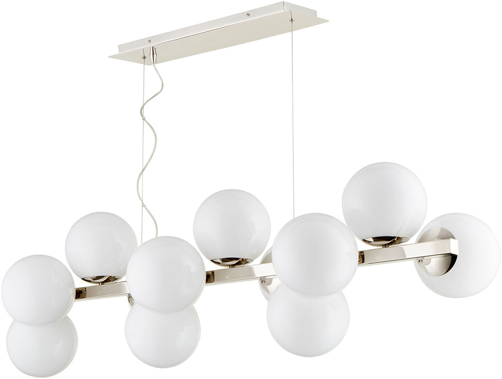 Cyan 09678 Atom Contemporary Polished Nickel Halogen Kitchen Island