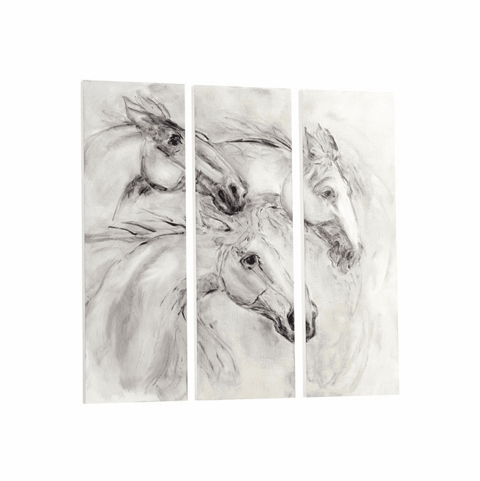 Cyan Design 10420 Galloping Contemporary White Wall Art