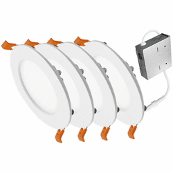 Cyber Tech LC10RT4-NCBX/CCT/4PK White LED Recessed Lighting Insert