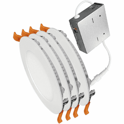 Cyber Tech LC12RT6-NCBX/CCT/4PK White LED Recessed Light Insert