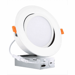 Cyber Tech LC12RT6-NCBXPVT-CCT Modern White LED Recessed Downlight 5CCT 6" 12W Pivoting Recess Down Light w/ J-Box