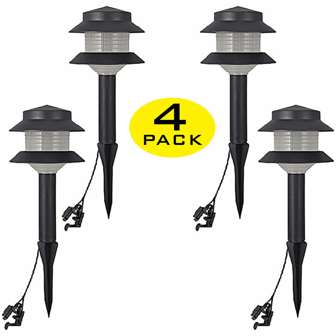 Cyber Tech LS3PSP-12V-BL4PK Black LED Outdoor Landscaping Light