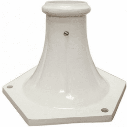 Dabmar BS300-W Contemporary White Exterior Surface Mounted Base for 3" Round Post